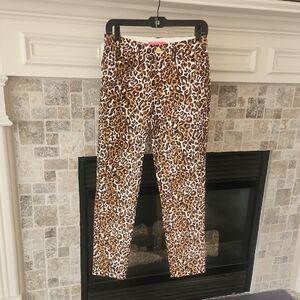 Lilly Pulitzer Skinny Leopard-Print Jeans in Brown and White